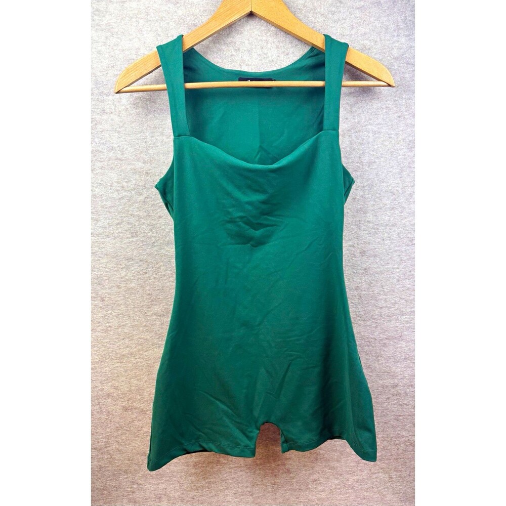 Automет Women’s Green Solid Bodysuit Romper Size M Regular Moderate Compression